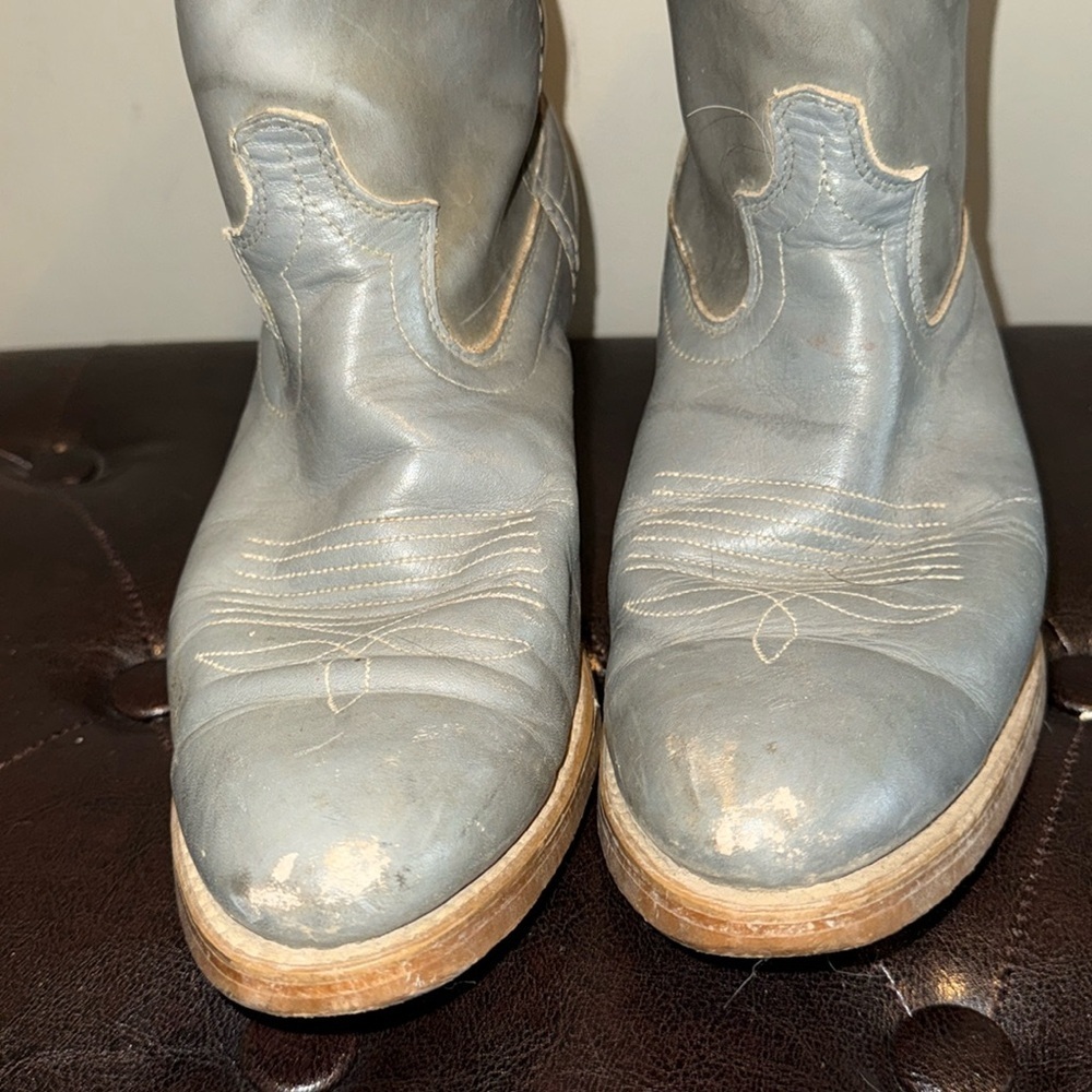 Vintage gray Dingo distressed rugged worn cowboy western boots size 9D - Picture 3 of 14